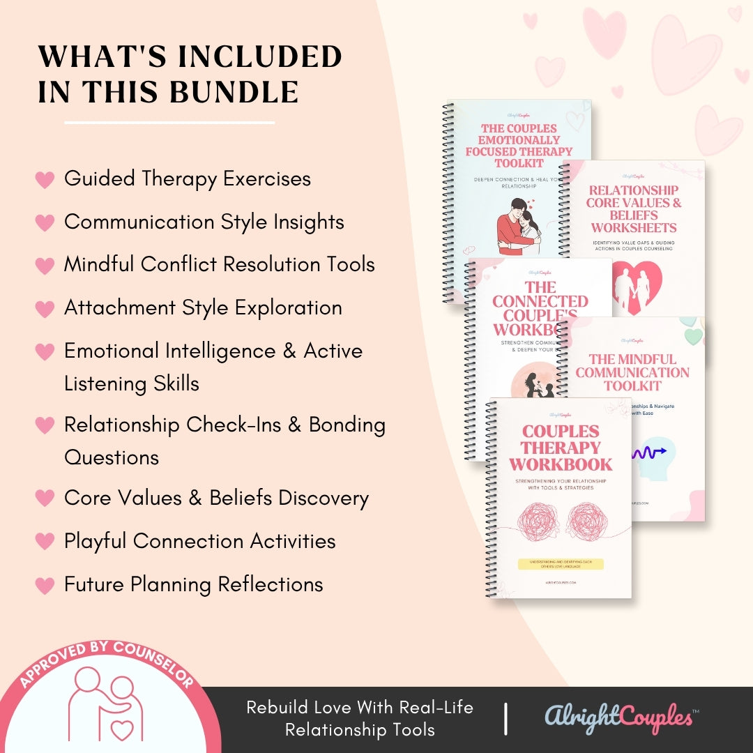 The Deep Connection Relationship Bundle | 5 Therapy-Based Workbooks for Communication, Trust & Emotional Intimacy