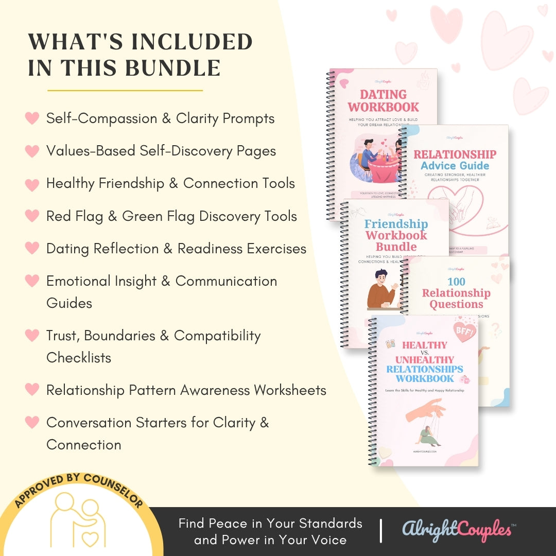 The Self-Discovery & Relationship Clarity Bundle – Contains 5 Expert Workbooks for Dating, Boundaries, Emotional Insight & Healthier Love