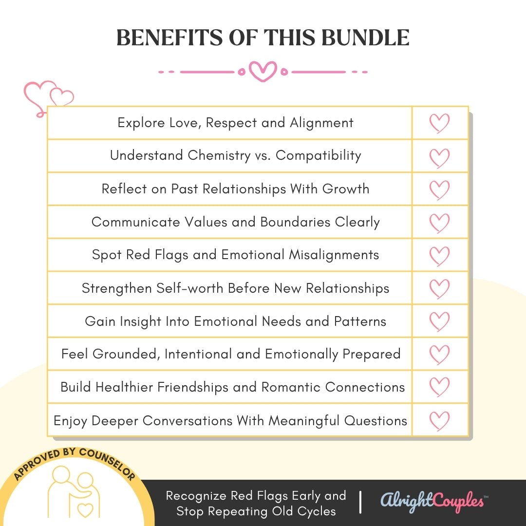 The Self-Discovery & Relationship Clarity Bundle – Contains 5 Expert Workbooks for Dating, Boundaries, Emotional Insight & Healthier Love
