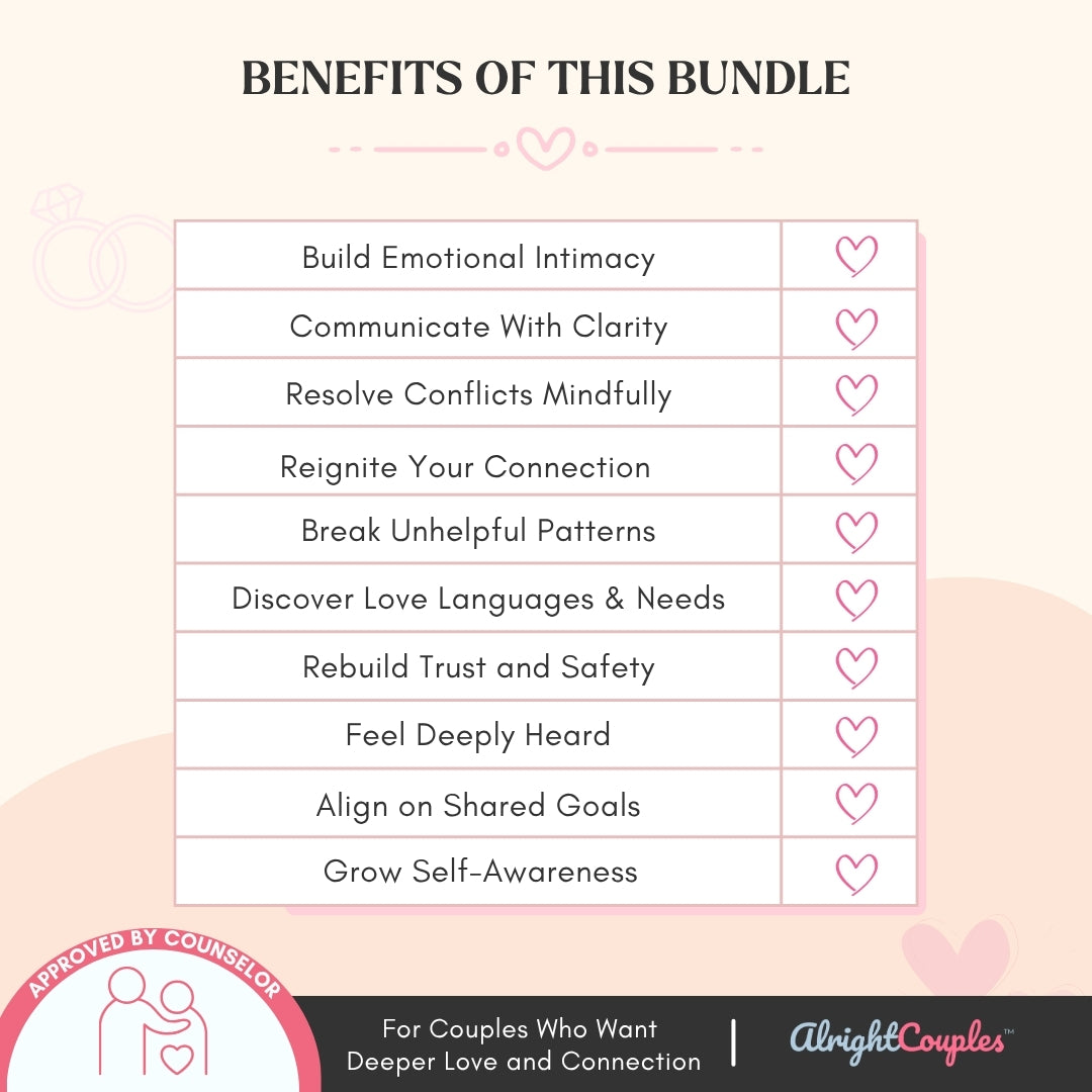 The Deep Connection Relationship Bundle | 5 Therapy-Based Workbooks for Communication, Trust & Emotional Intimacy