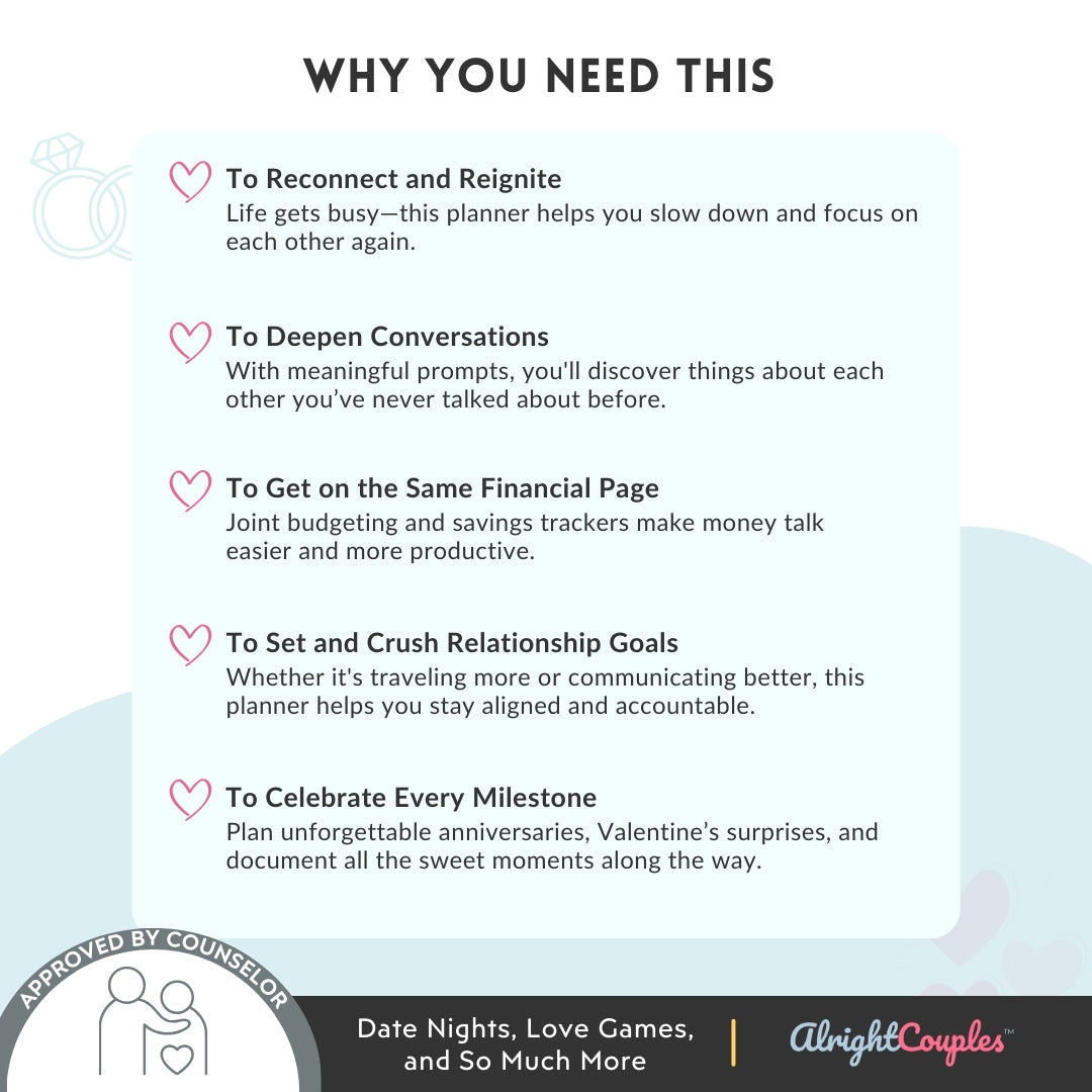 Couple Planner & Relationship Goals Journal – Budget & Date Tracker
