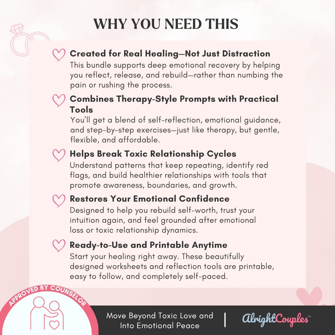 The Heartbreak Recovery & Self-Worth Bundle – Get 5 Therapy-Based Workbooks to Heal, Set Boundaries & Rebuild Confidence After a Breakup