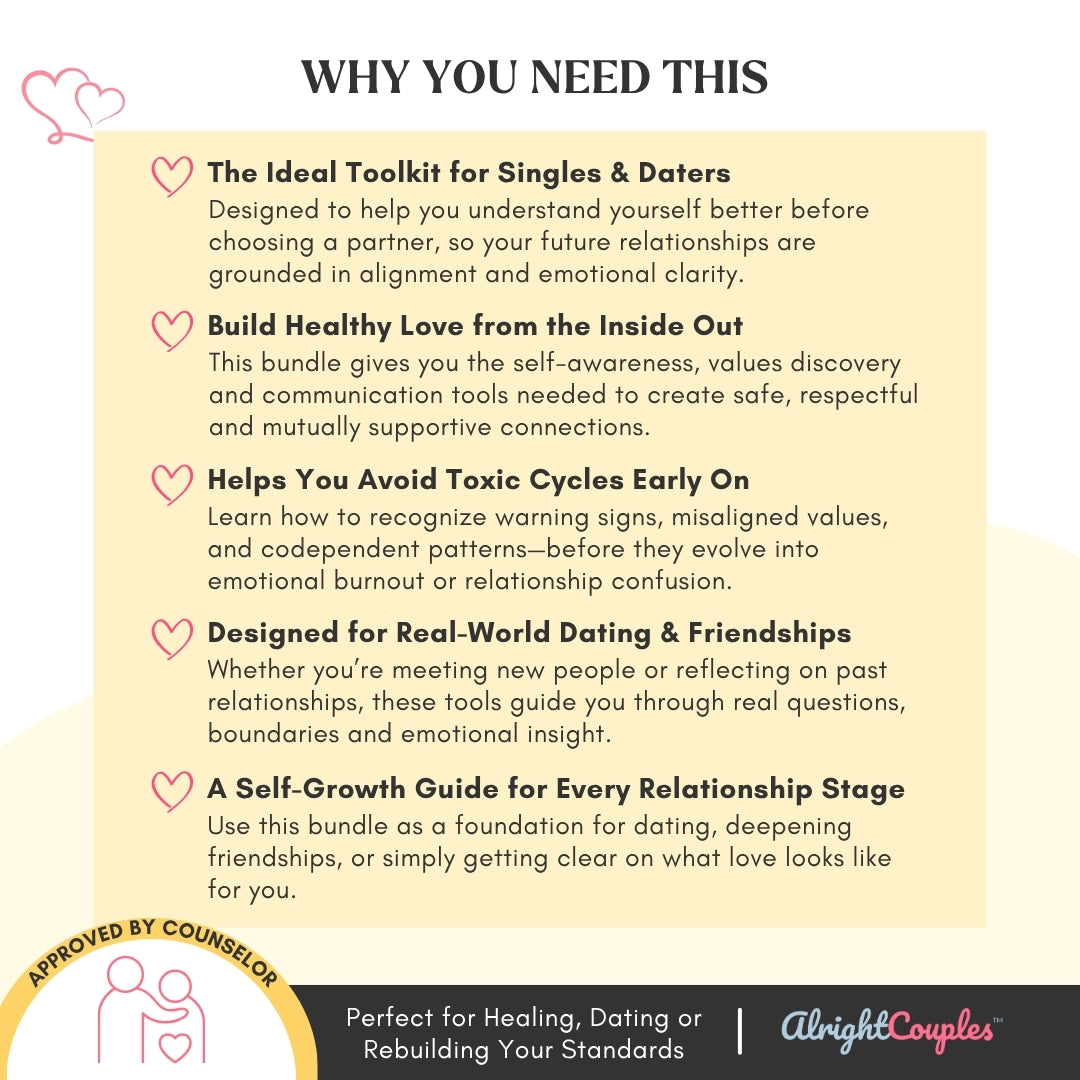 The Self-Discovery & Relationship Clarity Bundle – Contains 5 Expert Workbooks for Dating, Boundaries, Emotional Insight & Healthier Love