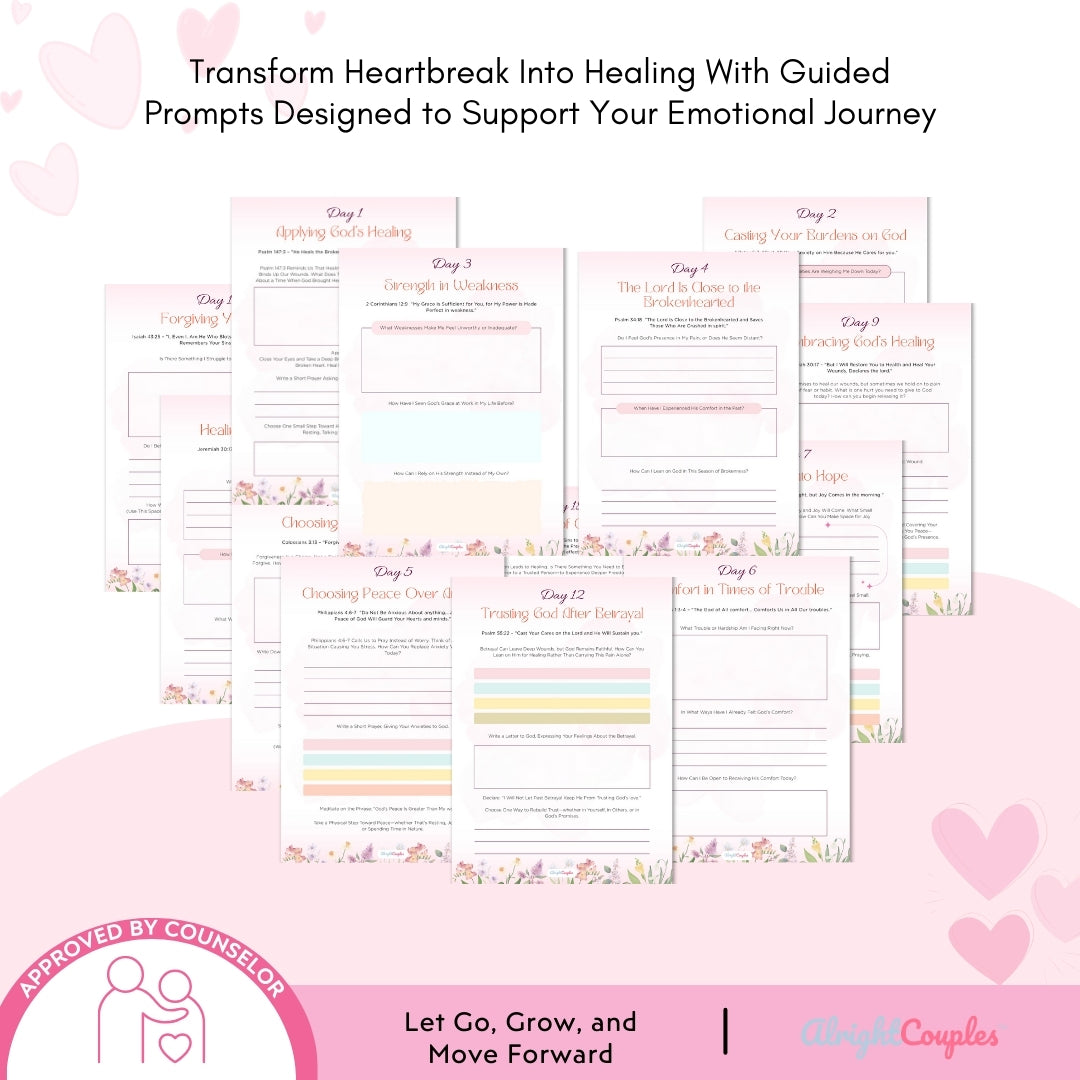 Healing Hearts Journal – Gentle Guided Prompts for Heartbreak & Renewal