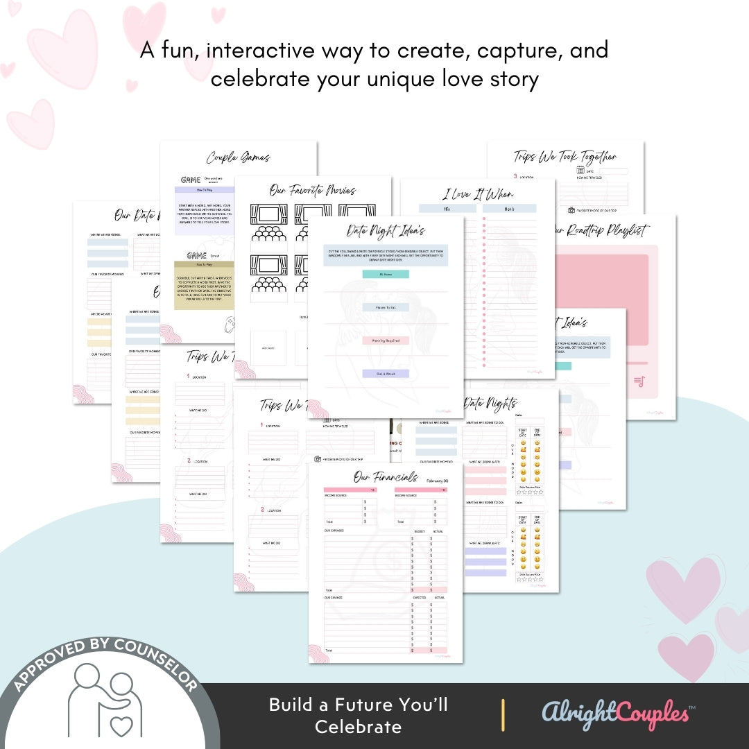 Couple Planner & Relationship Goals Journal – Budget & Date Tracker