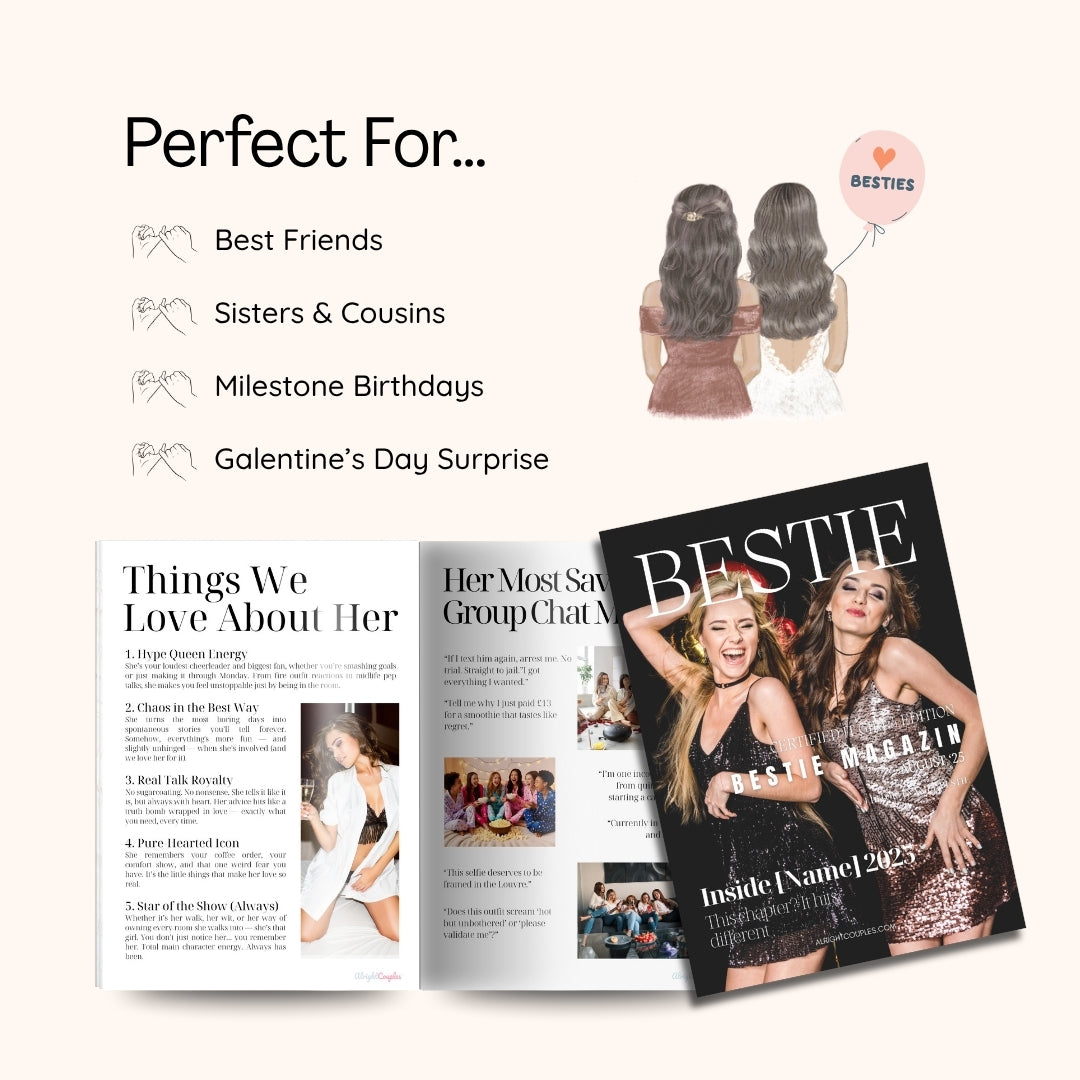 Bestie Magazine Template – Turn Her Birthday Into a Vogue Cover Moment