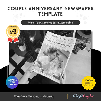 Couple Anniversary Newspaper Template – Celebrate Love with Style