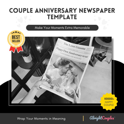 Couple Anniversary Newspaper Template – Celebrate Love with Style