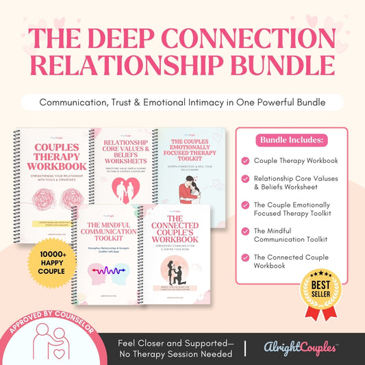 The Deep Connection Relationship Bundle | 5 Therapy-Based Workbooks for Communication, Trust & Emotional Intimacy