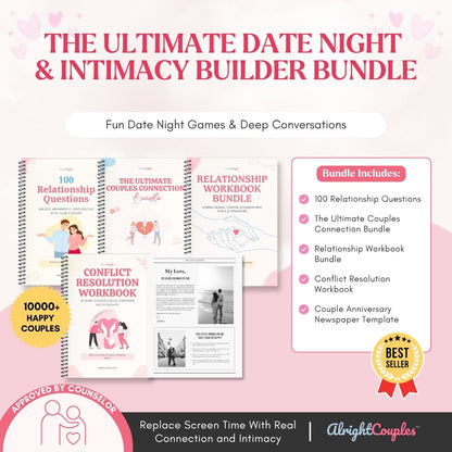 The Ultimate Date Night & Intimacy Builder Bundle – 5 Tools in 1 bundle for Connection, Games, Growth & Romance