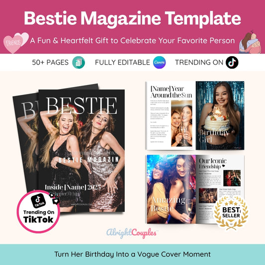 Bestie Magazine Template – Turn Her Birthday Into a Vogue Cover Moment