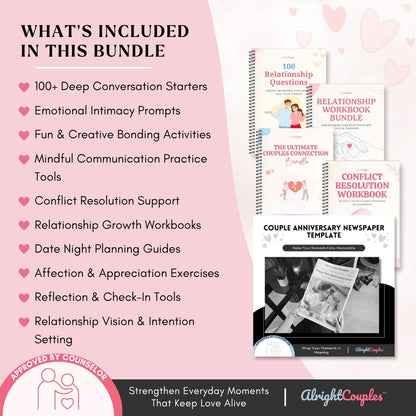 The Ultimate Date Night & Intimacy Builder Bundle – 5 Tools in 1 bundle for Connection, Games, Growth & Romance