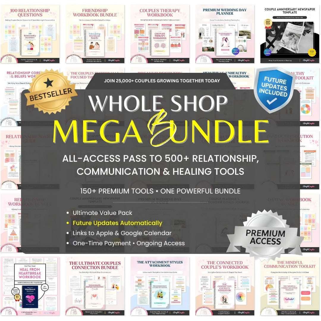 The All-In-One Relationship Bundle – Whole Shop Access | 30+ Expert-Created Workbooks
