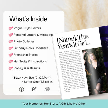 Bestie Magazine Template – Turn Her Birthday Into a Vogue Cover Moment