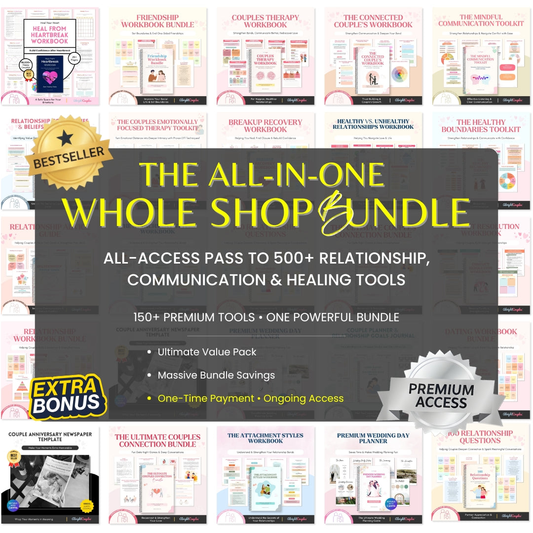 The All-In-One Relationship Bundle – Whole Shop Access | 30+ Expert-Created Workbooks
