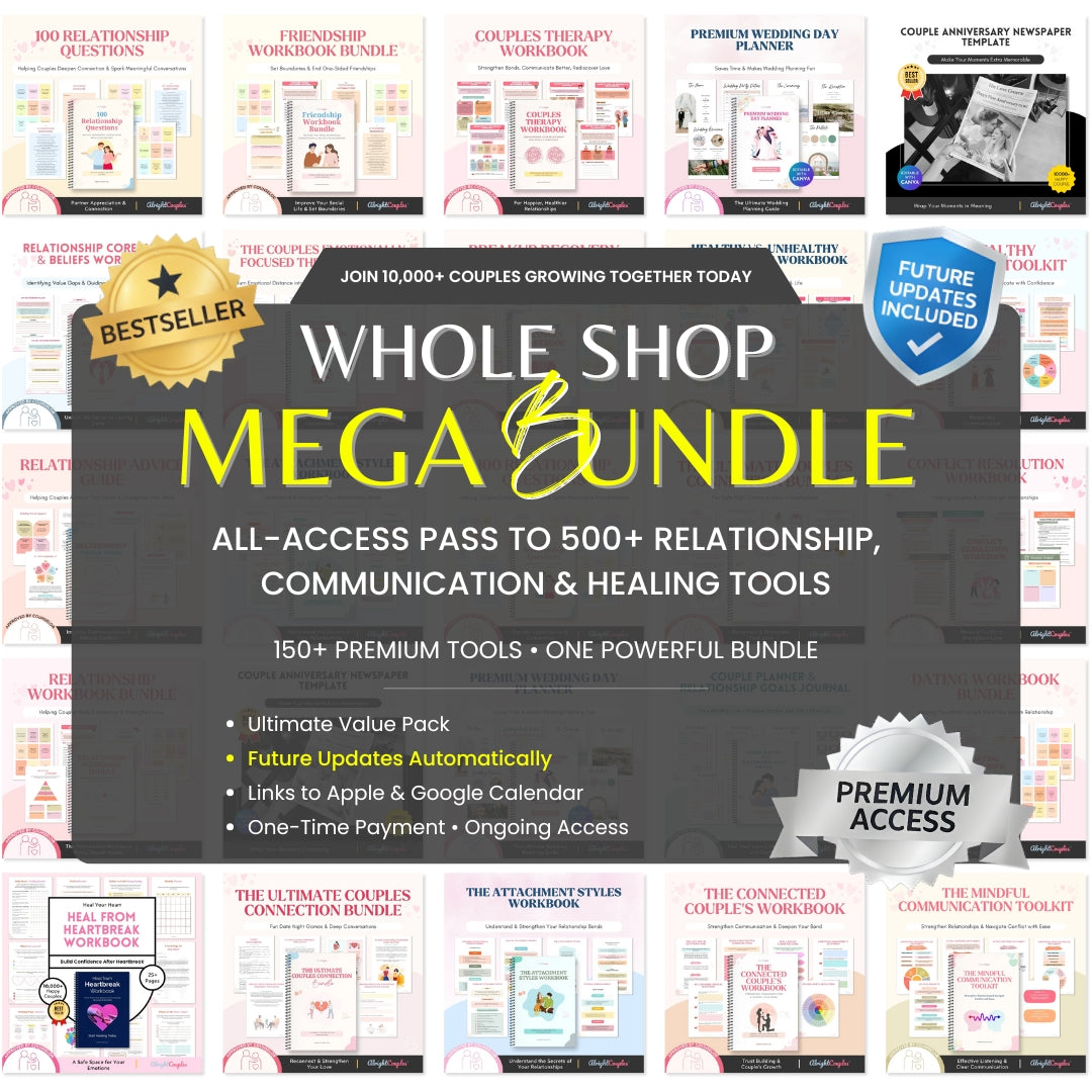 The All-In-One Relationship Bundle – Whole Shop Access | 30+ Expert-Created Workbooks