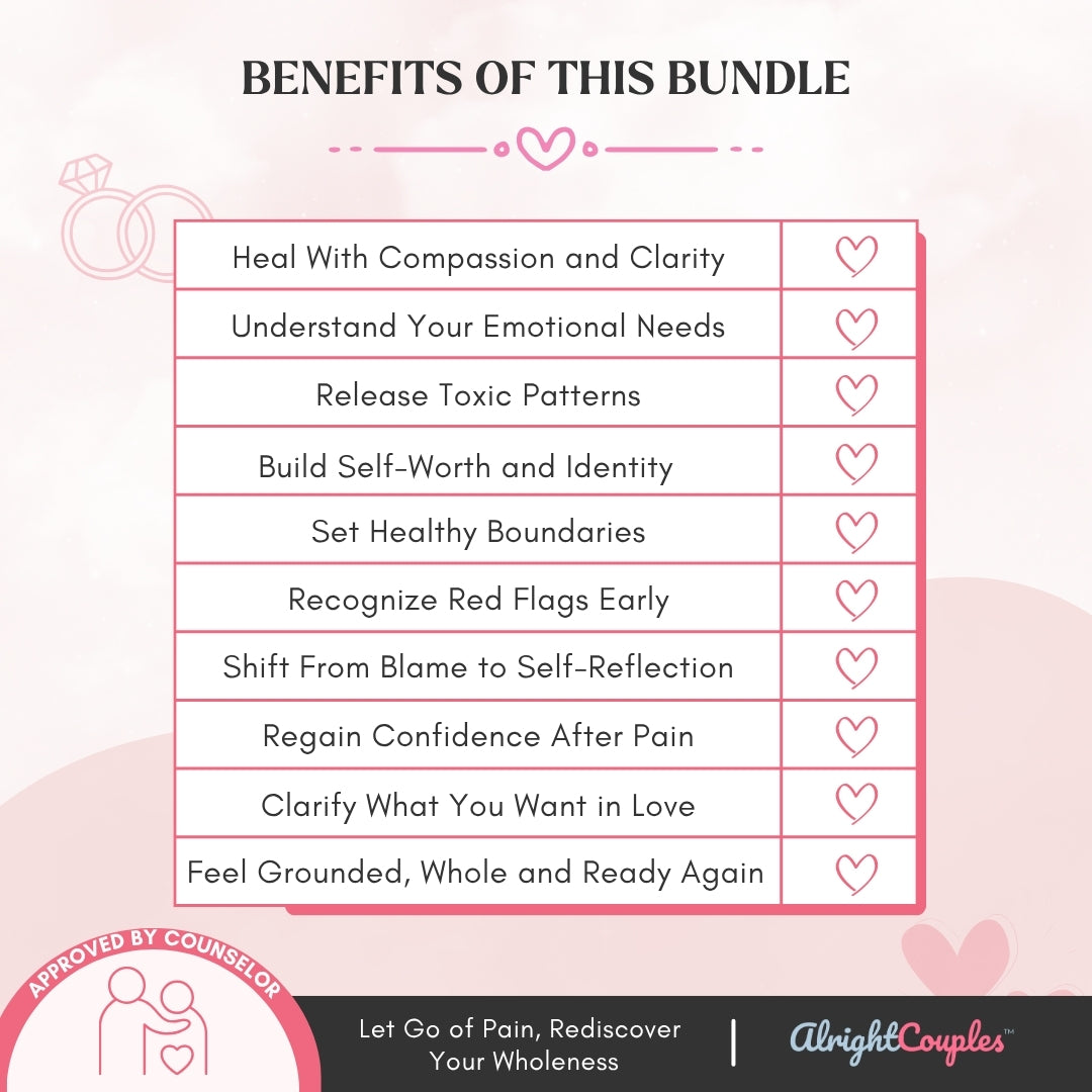 The Heartbreak Recovery & Self-Worth Bundle – Get 5 Therapy-Based Workbooks to Heal, Set Boundaries & Rebuild Confidence After a Breakup