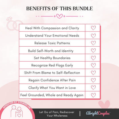 The Heartbreak Recovery & Self-Worth Bundle – Get 5 Therapy-Based Workbooks to Heal, Set Boundaries & Rebuild Confidence After a Breakup