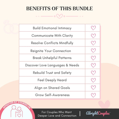 The Deep Connection Relationship Bundle | 5 Therapy-Based Workbooks for Communication, Trust & Emotional Intimacy