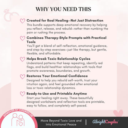 The Heartbreak Recovery & Self-Worth Bundle – Get 5 Therapy-Based Workbooks to Heal, Set Boundaries & Rebuild Confidence After a Breakup