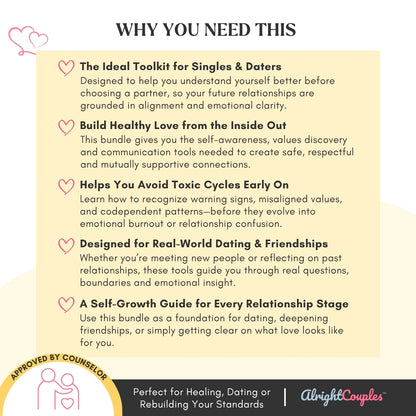 The Self-Discovery & Relationship Clarity Bundle – Contains 5 Expert Workbooks for Dating, Boundaries, Emotional Insight & Healthier Love