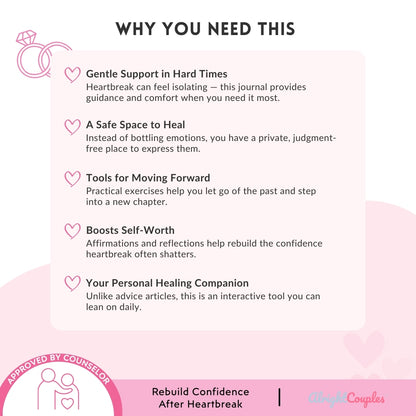 Healing Hearts Journal – Gentle Guided Prompts for Heartbreak & Renewal
