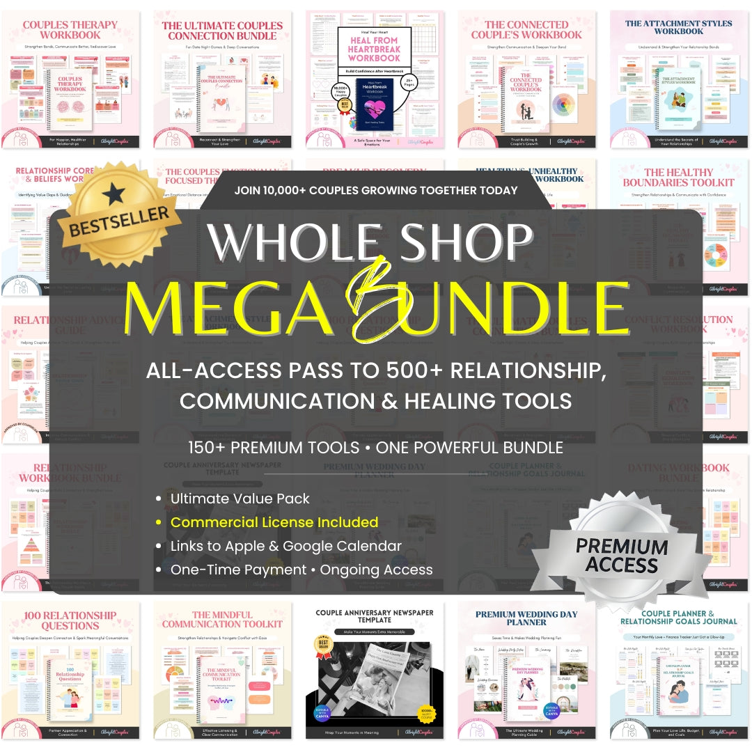 The All-In-One Relationship Bundle – Whole Shop Access | 30+ Expert-Created Workbooks
