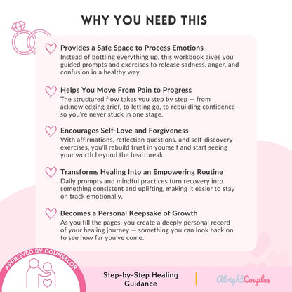 Heal From Heartbreak Workbook – Breakup Recovery Journal for Emotional Healing