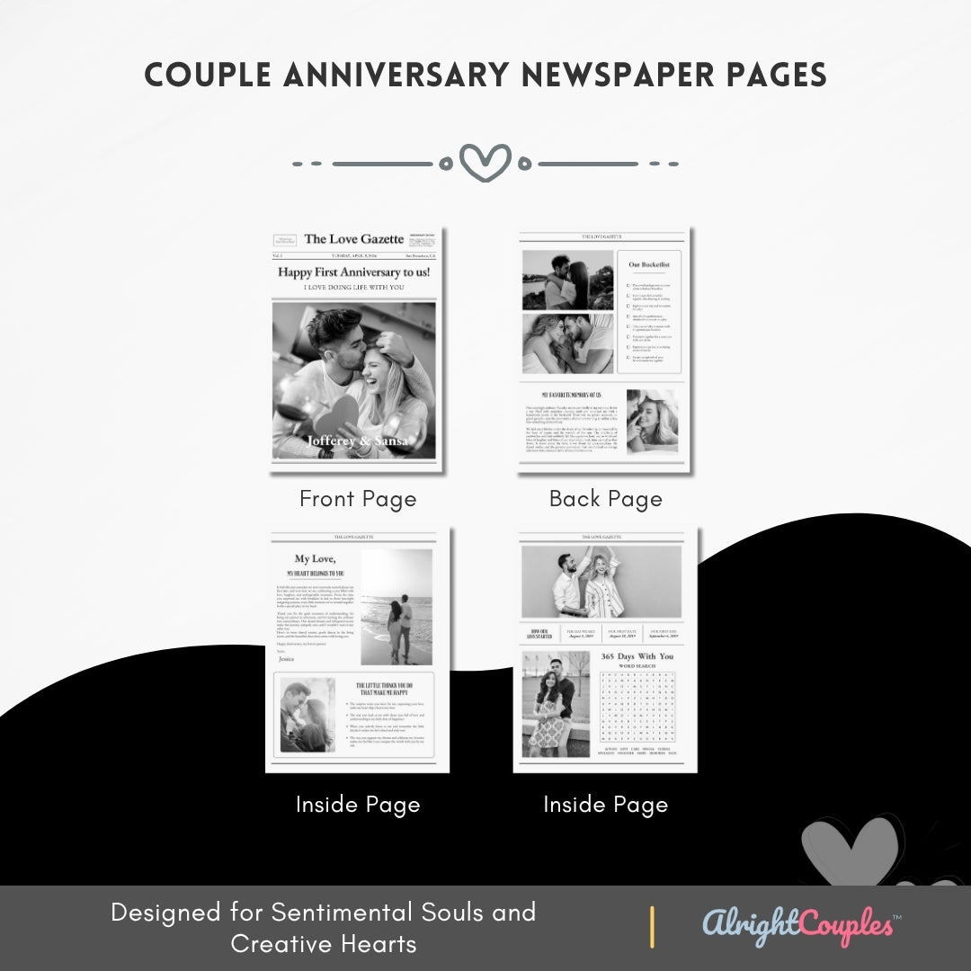 Couple Anniversary Newspaper Template – Celebrate Love with Style