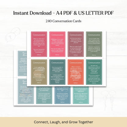 Couples Conversation Question Cards – 240 Deep Prompts to Strengthen Love, Trust & Intimacy