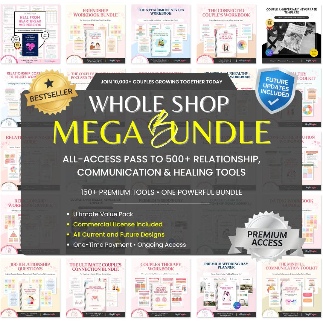 The All-In-One Relationship Bundle – Whole Shop Access | 30+ Expert-Created Workbooks