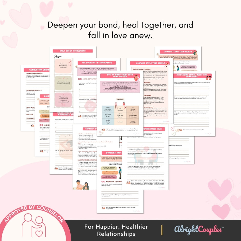 Couples Therapy Workbook – Strengthen Love & Relationship – Alright Couples