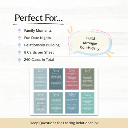 Couples Conversation Question Cards – 240 Deep Prompts to Strengthen Love, Trust & Intimacy