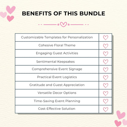 Blossom & Love Bridal Shower Bundle – Elegant Canva Templates & 16 Fun Games