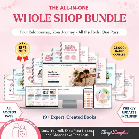 The All-In-One Relationship Growth Bundle – Whole Shop Access | 19+ Expert-Created Relationship Workbooks & Tools | Complete Website Workbooks Access in one Pass